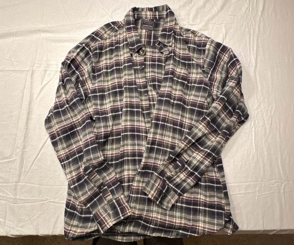 Jackson Hole Authentic Comfort Wear Long Sleeve Plaid Flannel Shirt
